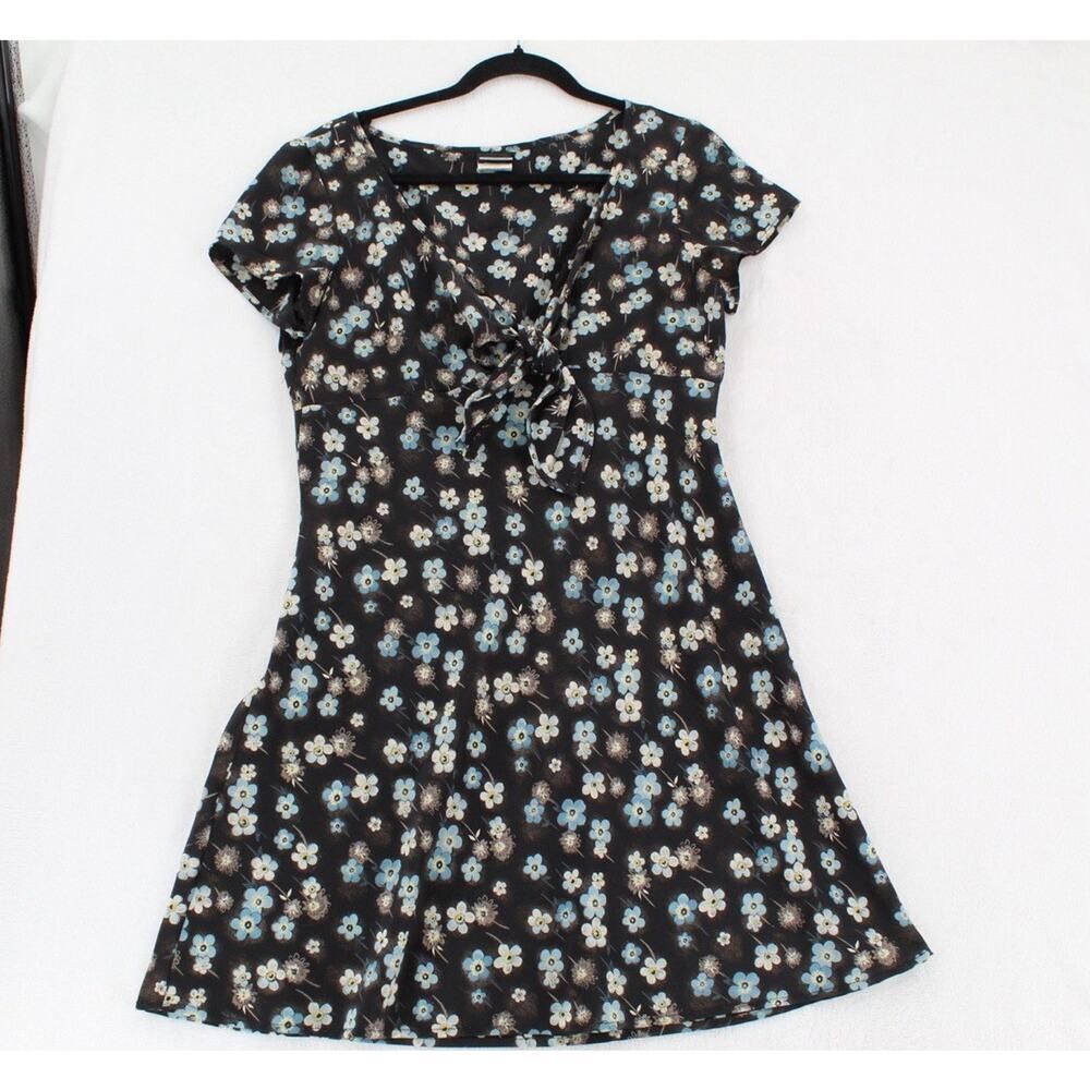 90s Knapp Studio Blue Floral Skater Dress Sz M vintage cottage fairy